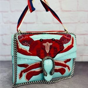 Gucci Croc Embossed Dionysus Crab Embroidered Limited Edition Runway Bag